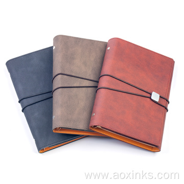 Binder Notebook Loose-leaf Vintage Leather Journals Planning
